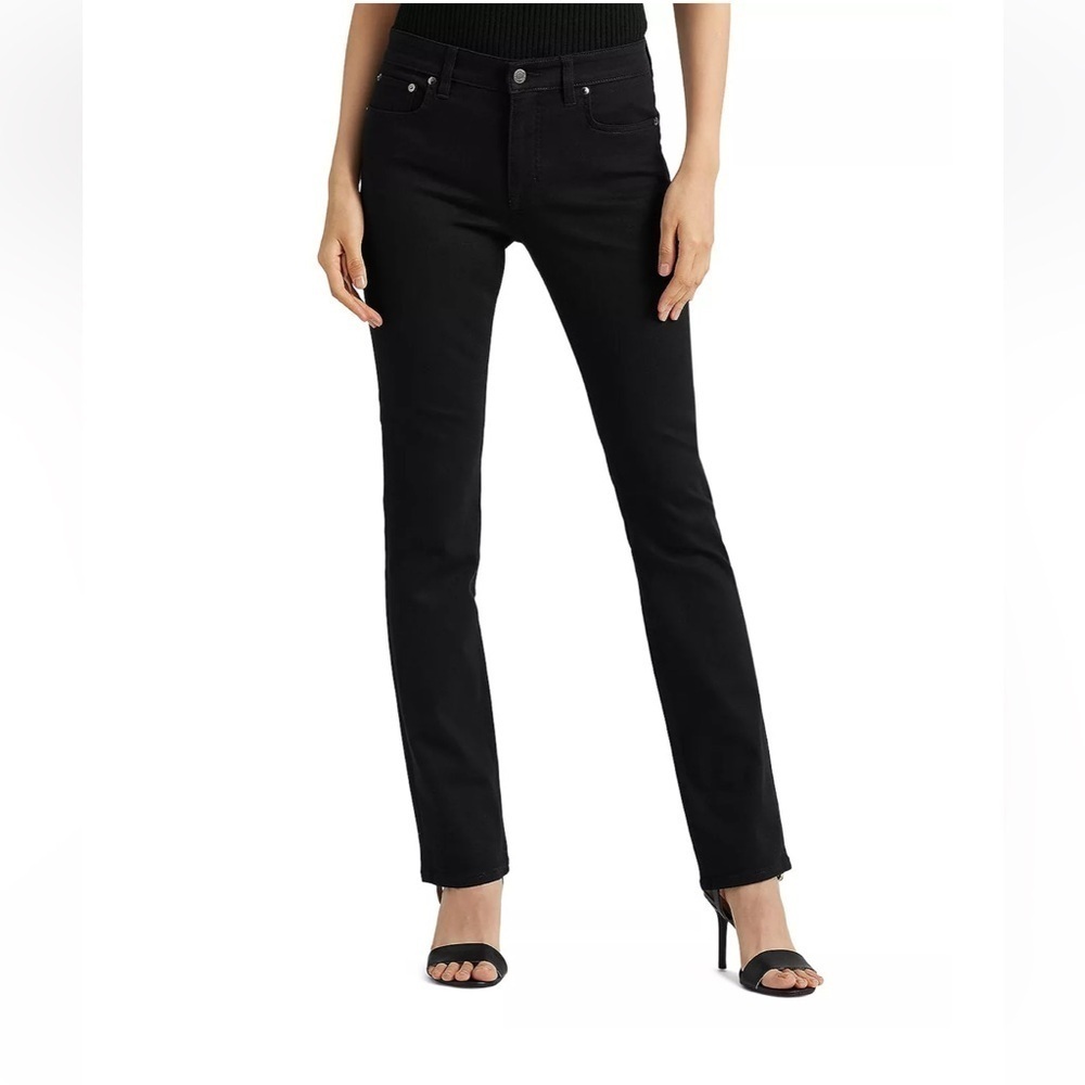 Lauren Ralph Lauren NEW Classic Straight Stretch Jeans Black Women's Size 14